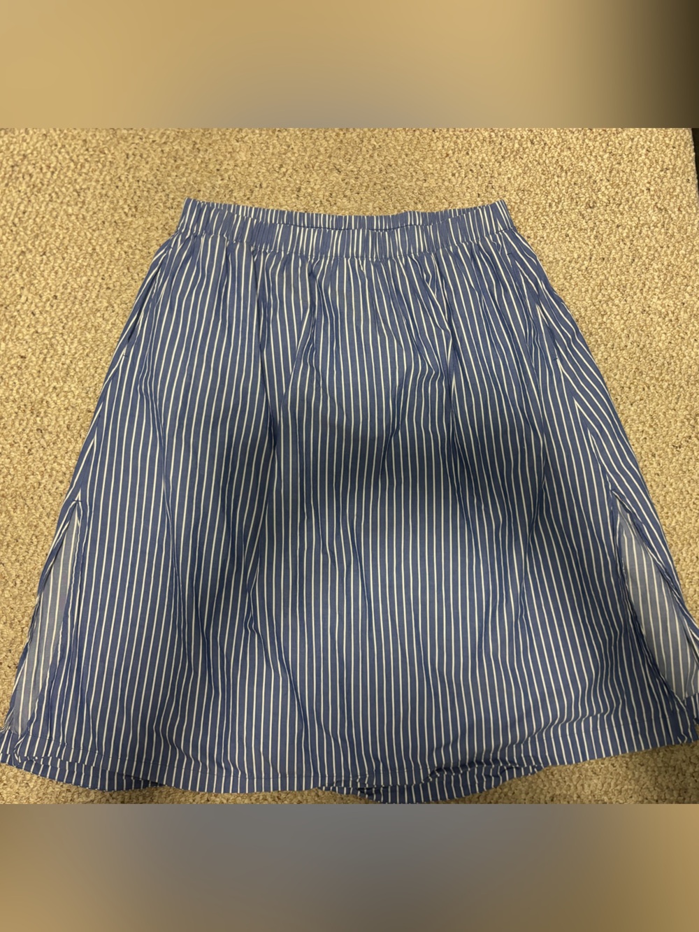 Old Navy Blue and White Striped A-Line Skirt
